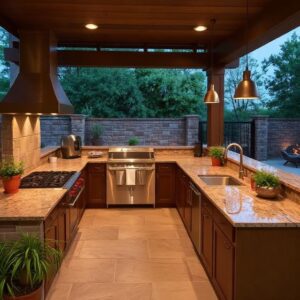 outdoor kitchen and fire pit raleigh texas