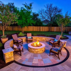 outdoor kitchen and fire pit raleigh texas