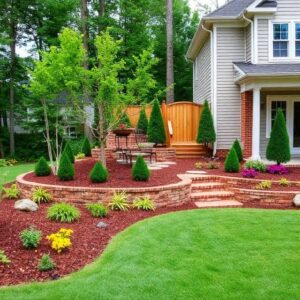Residential landscaping and retaining wall design in Raleigh North Carolina